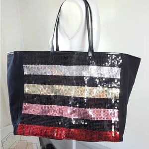 Victoria's Secret Black and Red Sequin Tote